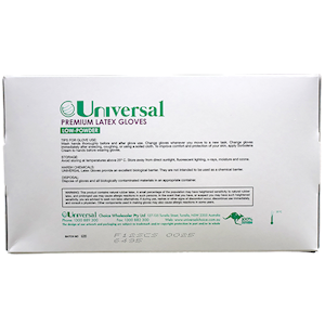 Universal Choice Biodegradable Latex Gloves Small Size ASTM Standard Low Powder 100/Box - Cream x65