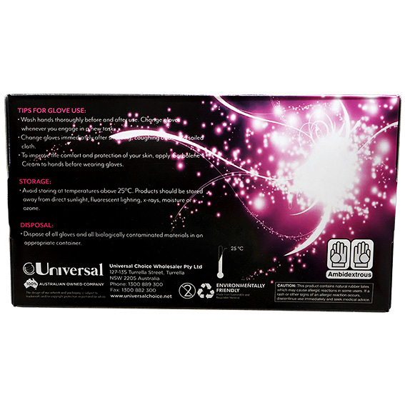 Lilith Salon Latex Gloves Smooth Feel Powder Free Small 100/Box - Black x40