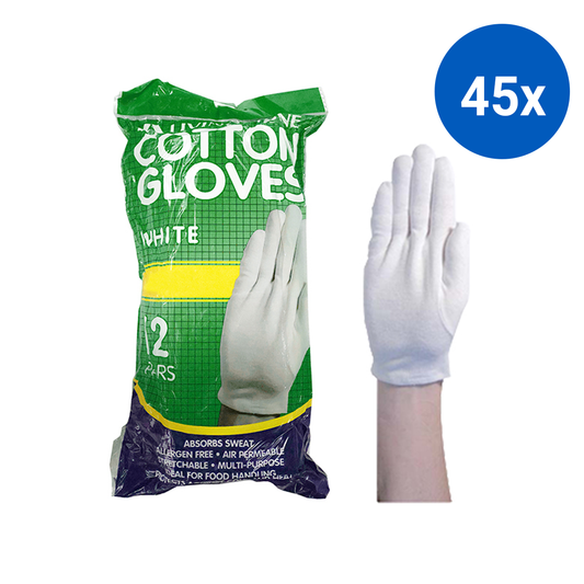 Livingstone Cotton Gloves Extra Small 12 Pairs/Bag - White x45