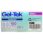 Geltek Latex Examination Gloves Small Size Powder Free Biodegradable Polymer Coated 100/Box 1000/Carton - White x5