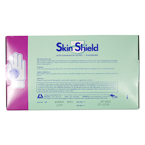 Skin Shield Latex Examination Gloves Small Size Powder Free Biodegradable Polymer Coated 1000/Carton - Cream x5