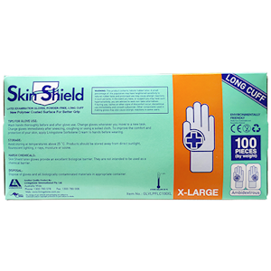 Skin Shield Biodegradable Latex Examination Gloves Extra Large SIze AS NZ Standard Powder Free 100/Box - Cream x25