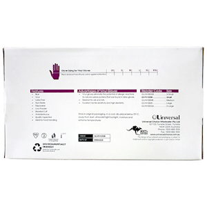 Sofeel Vinyl Gloves Recyclable Small Size Low Powder HACCP Grade 100 Pieces/Box 10 Boxes/Carton - Blue x10