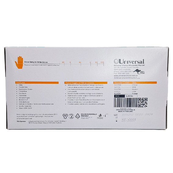Lincon Nitrile Examination Gloves Powder Free Extra Large 180 Pcs/Box - Cobalt Blue x30