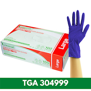 Universal Choice Nitrile Examination Gloves Large Size ASTM Standard Powder Free 100/Box 1000/Carton - Blue x10