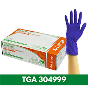 Universal Choice Nitrile Examination Gloves Extra Large Size ASTM Standard Powder Free 100/Box 1000/Carton - Blue x10