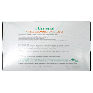 Universal Choice Nitrile Examination Gloves Extra Large Size ASTM Standard Powder Free 100/Box 1000/Carton - Blue x10