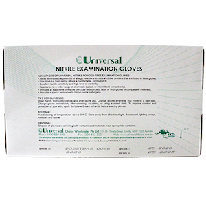 Universal Nitrile Examination Gloves Extra Small Size ASTM Standard Powder Free 100/Box - Blue x60