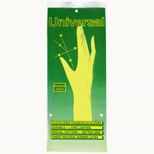 Livingstone Household Rubber Gloves Medium Size 7.0–7.5 Flocklined Latex with Comfort Grip - Yellow x285