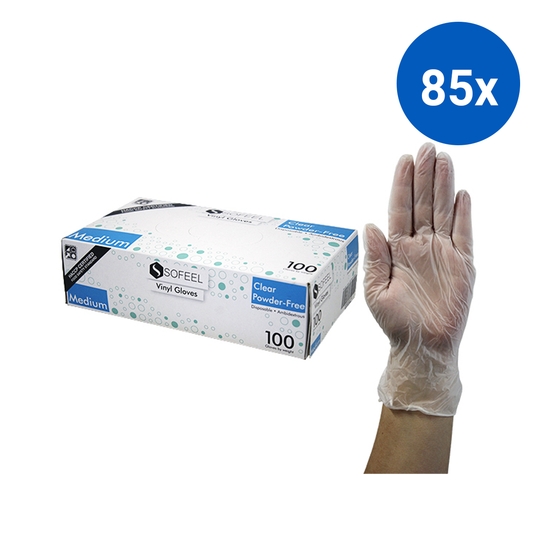 Sofeel Vinyl Gloves Recyclable 4.5g HACCP Grade Powder Free Medium 100/Box - Clear x85