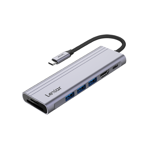 Lexar H31 7-in-1 USB-C Hub - Silver