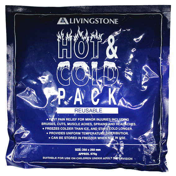 Livingstone Hot and Cold Pack 25 x 25cm 670g Reusable Non-Staining Gel - Clear x25