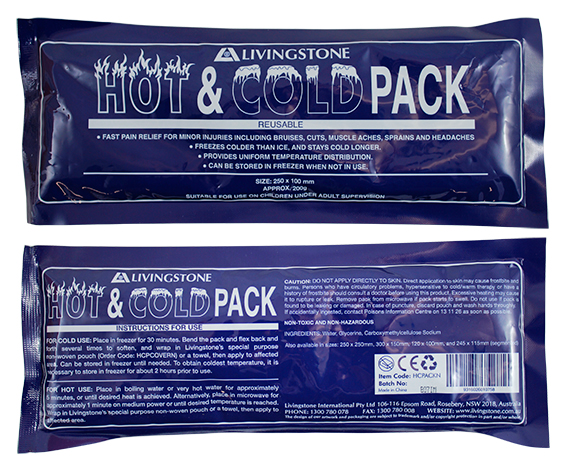 Livingstone Hot and Cold Pack 10 x 25cm 200g Reusable Clear Non-Staining Gel - Clear x95