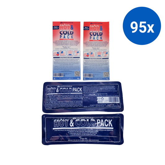 Livingstone Hot and Cold Pack with FREE Non Woven Cover 10 x 25cm 200g Reusable Non-Toxic Clear Gel - Clear x95
