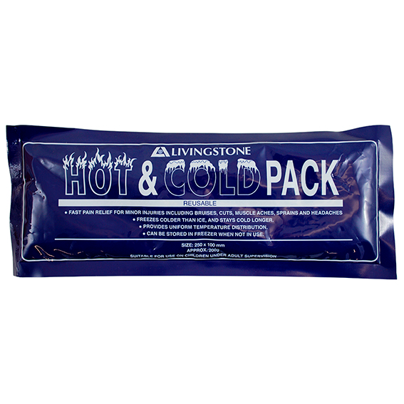 Livingstone Hot and Cold Pack 10 x 25cm 200g Reusable Clear Non-Staining Gel - Clear x95