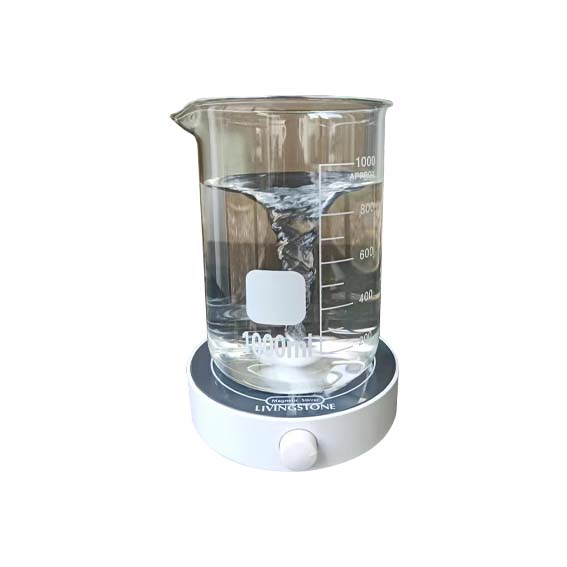 Livingstone Compact Magnetic Stirrer PVC 2L Max Stirring Volume 200-1800RPM 5-40°C Temp 13.8x13.0x4.1cm 125mm Pan Size - White x5