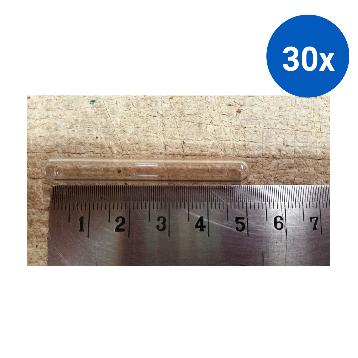 Ignition Tube 6.5mm Outer Diameter 50mm Length Soda Lime Glass 100/Pack - Clear x30