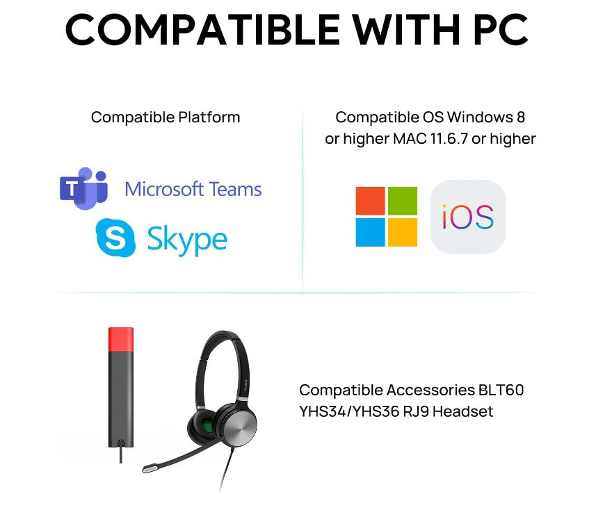 Yealink MP45 USB Teams Phone Desk Corded Phone