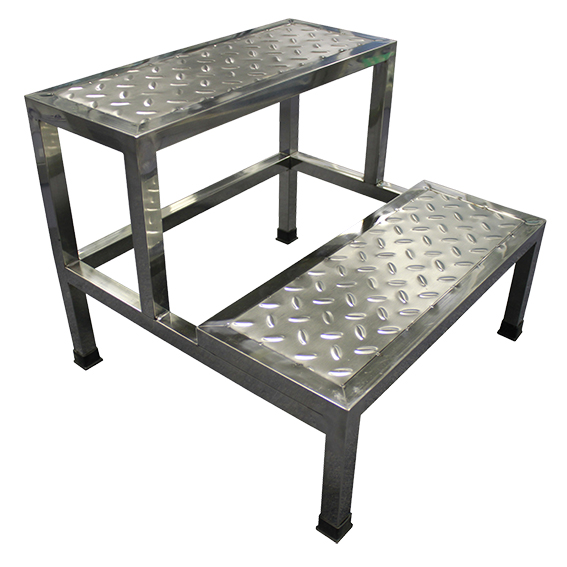Livingstone Metal Safety Foot Step Double Step Heavy Duty 3.8kg 50L x 40.5W x 41H cm - Silver x5