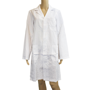 Liv Cotton Laboratory Dust Coat with Press Stud Fastenings Extra Small Size 100pct Cotton - White x10