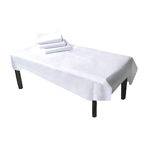 Livingstone Examination Draw Sheet or Bed Sheet 75 x 200cm Flat Nonwoven Bio Fabric 10 Sheets/Pack 5 Packs/Carton- White x10