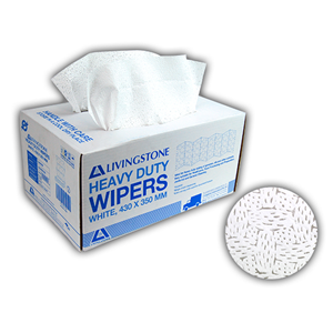 Livingstone Heavy Duty Hand and Bench Wipe 43 x 35cm Recyclable Polypropylene 150 Sheets/Carton - White x10