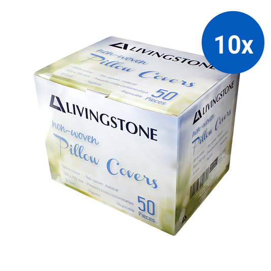Livingstone Pillow Cover Case 30GSM 75x50cm SPP Nonwoven 50/Box - White x10