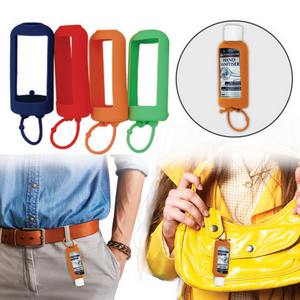 Livingstone Jelly Wrap Silicone Hanging Strap For Sanitising Gel 70ML Clip On Holder- Orange x210