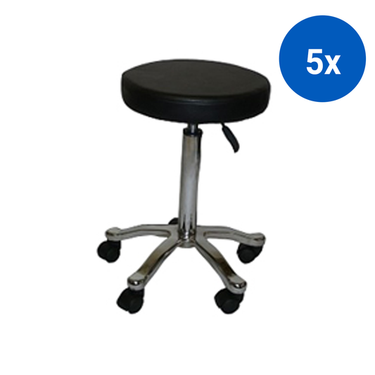 Livingstone Cutting Stool Round with Chrome Base - Black x5