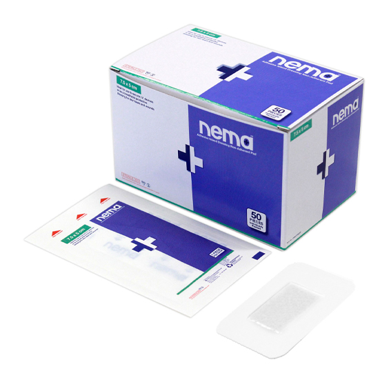 Nema Aqua Island Film Dressing with Non-Adherent Pad 7.5 x 5cm Sterile 50/Box - Transparent x15