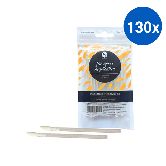 Sofeel Lip Gloss Applicators Large Nylon Tip 5mm Diameter 25/Pack - Clear Handle x130