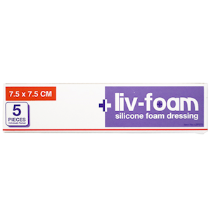 Livingstone Foam SelfAdherent Silicone Foam Wound Dressing with Breathable Waterproof Barrier 5/Box - Brown x20