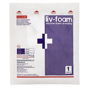 Livingstone Foam SelfAdherent Silicone Foam Wound Dressing with Breathable Waterproof Barrier 5/Box - Brown x20