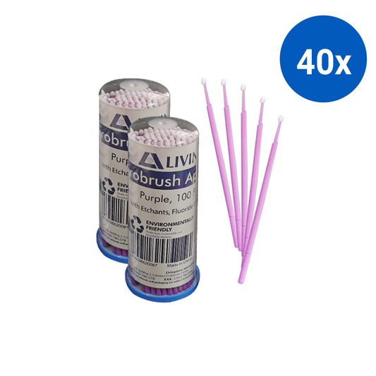 Livingstone Microbrush Applicator Brush 100/Vial - Purple x40