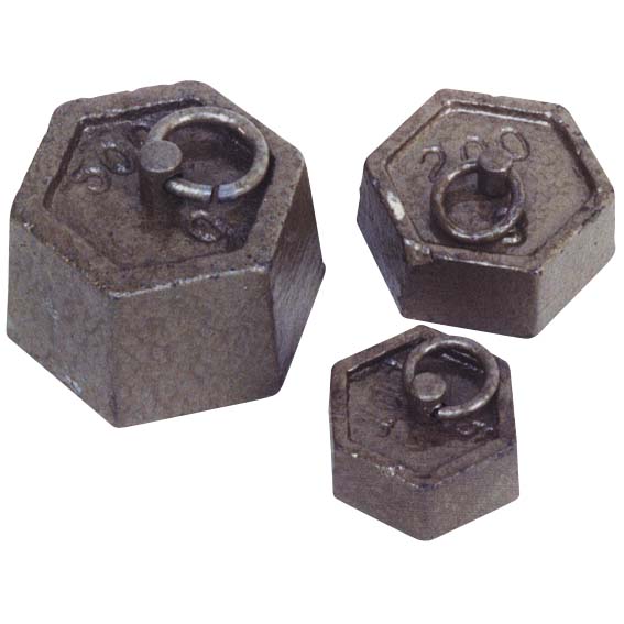 Mass Cast Iron 500g Hexagonal with Ring - Grey x35