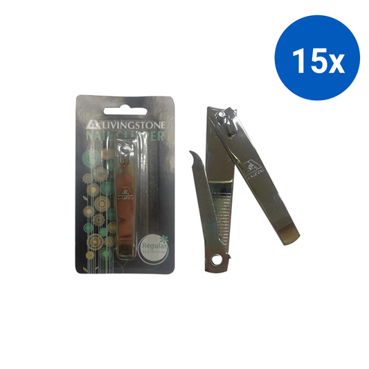 Livingstone Nail Clipper Cutter Regular Size 82 x14 x15 mm 10/Box - Silver x15