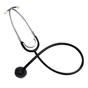 Livingstone Nurse Stethoscope Single Head Black Tube with Silver Flat Chest Piece - Black/White x55
