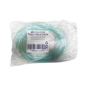 Livingstone Oxygen Tube or Tubing without Connector 10 metres Non-Kink Material Poly Vinyl Chloride - Green