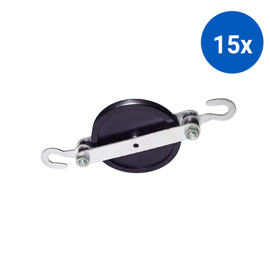 Pulley with Hook 50 mm 1-sheave 10/Pack - Black x15