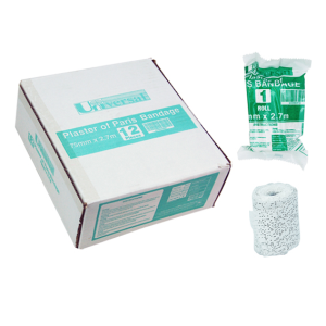 Universal Choice Plaster of Paris Cast Bandage Fast Setting 7.5cm x 2.7m 12 Pieces/Box - White x10