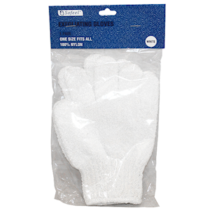 Sofeel Exfoliating Massage Gloves Nylon Fits All Sizes 2/Pack - White x80