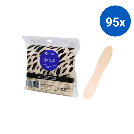 Sofeel Spatula Natural Wood 75 x 15 x 1.35 mm Disposable 50/Pack - Brown x95