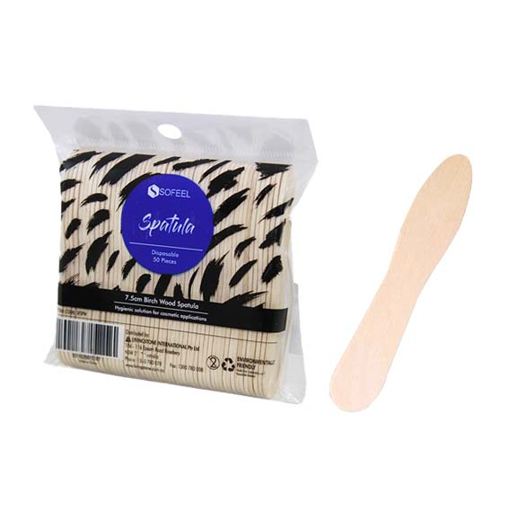 Sofeel Spatula Natural Wood 75 x 15 x 1.35 mm Disposable 50/Pack - Brown x95