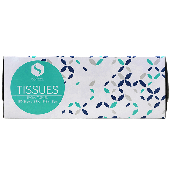 Sofeel Executive Facial Tissues 2-Ply 19.5 x 19cm 180 Sheets/Box, 36 Boxes/Carton - White x10