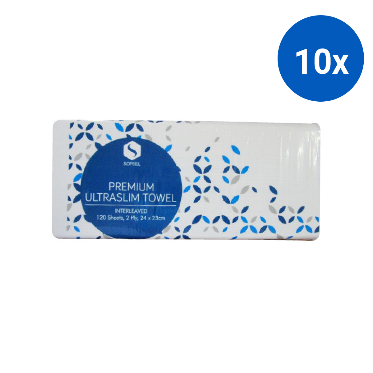 Sofeel Premium Ultraslim Multifold Paper Towel 2-Ply 24 x 24cm 120/Pack 20 Packs/Carton - White x10