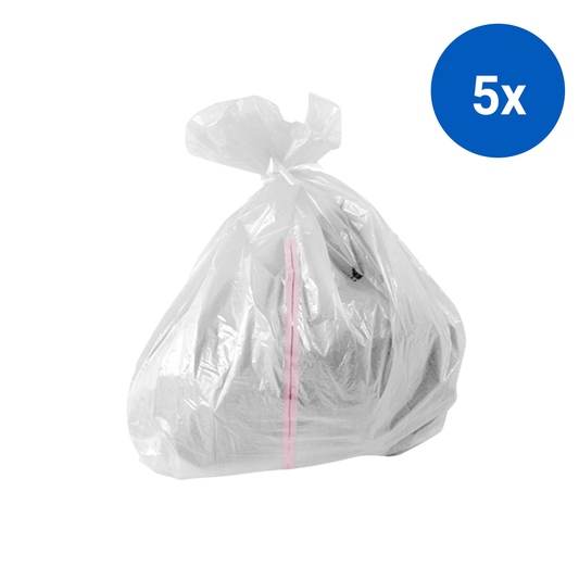 Livingstone Water Soluble Laundry Bag at 60°C 66x84cm 20uM 25 Pcs/Bag 8 Bags/Carton 200/Carton - Clear x5