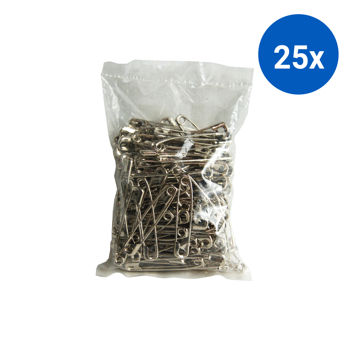 Livingstone Safety Pins with Coil Guard No. 3 51mm UK Quality 144 Pins/Bag - Silver x25