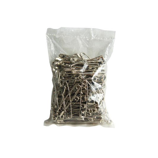 Livingstone Safety Pins with Coil Guard No. 3 51mm UK Quality 144 Pins/Bag - Silver x25