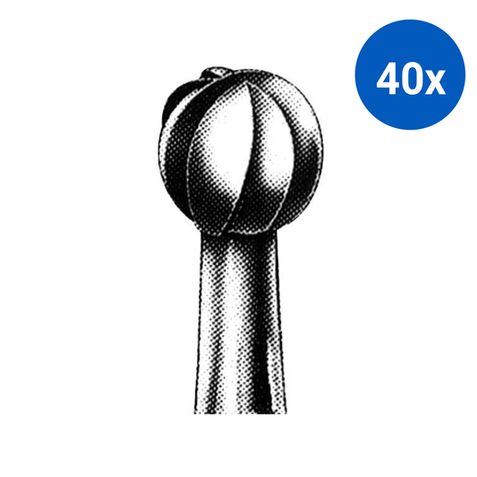 SSW 5 Tungsten Carbide Burs Round Shape ISO 001 #16(5) Friction Grip Made in UK - Silver x40