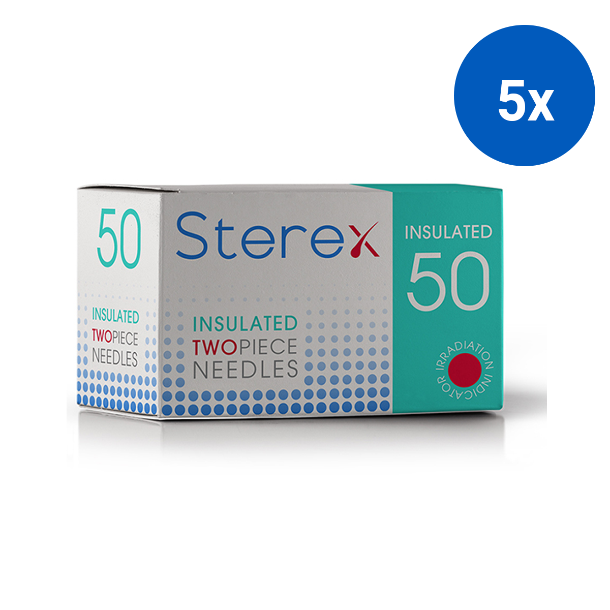 Sterex Insulated Electrolysis Needles 4F 2-Piece Short 50/Box - Silver x5